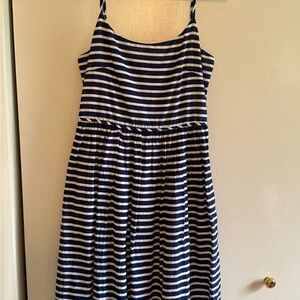 J. Crew Blue and White Sleeveless Sundress